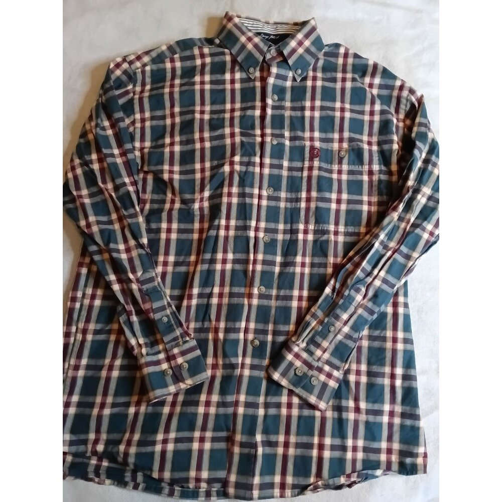 Wrangler George Strait Collection Western Shirt size Large Button front Plaid